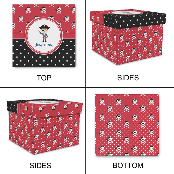 Pirate & Dots Gift Boxes with Lid - Canvas Wrapped - Large - Approval