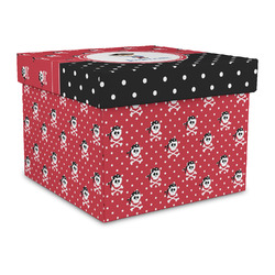 Pirate & Dots Gift Box with Lid - Canvas Wrapped - Large (Personalized)