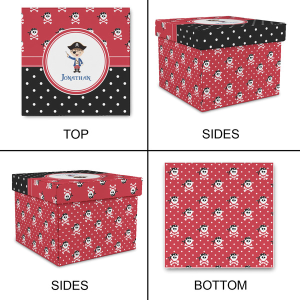 Pirate & Dots Gift Boxes with Lid - Canvas Wrapped - Medium - Approval