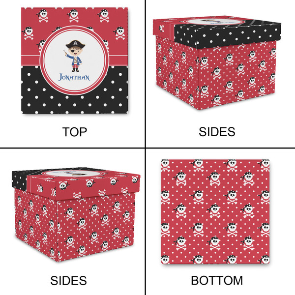 Pirate & Dots Gift Boxes with Lid - Canvas Wrapped - Small - Approval