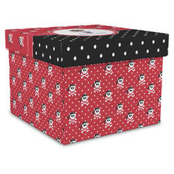 Pirate & Dots Gift Box with Lid - Canvas Wrapped - X-Large (Personalized)
