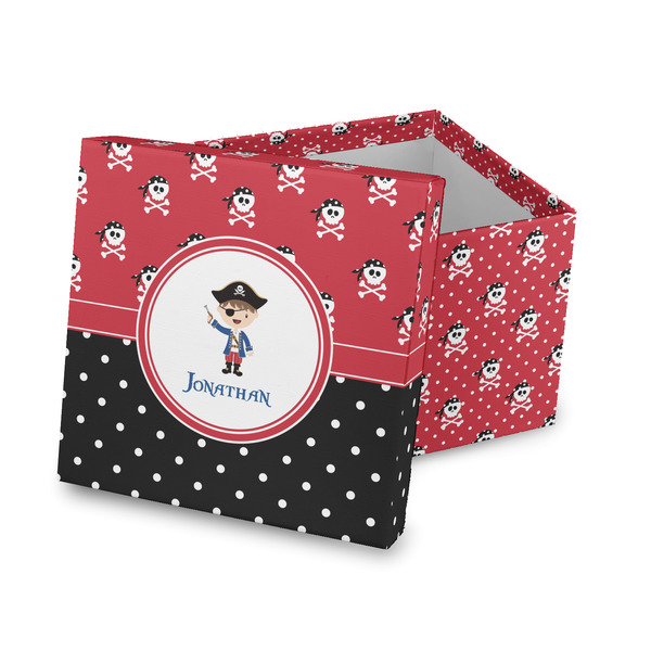 Custom Pirate & Dots Gift Box with Lid - Canvas Wrapped (Personalized)