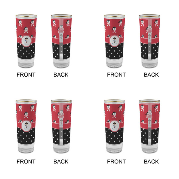 Pirate & Dots Glass Shot Glass - 2 oz - Set of 4 - APPROVAL