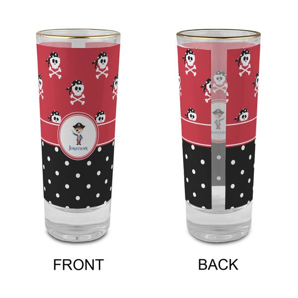 Pirate & Dots Glass Shot Glass - 2 oz - Single - APPROVAL