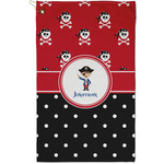 Pirate & Dots Golf Towel - Poly-Cotton Blend - Small w/ Name or Text