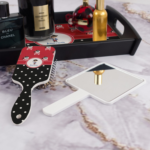 Pirate & Dots Hair Brush - With Hand Mirror