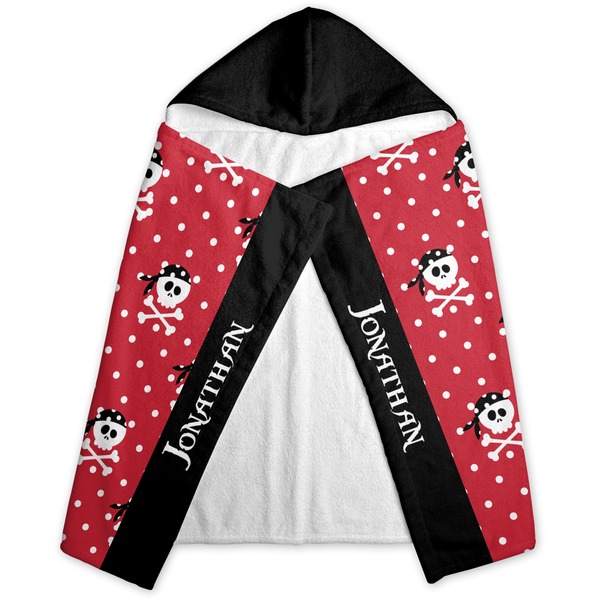 Pirate & Dots Hooded Towel - Folded