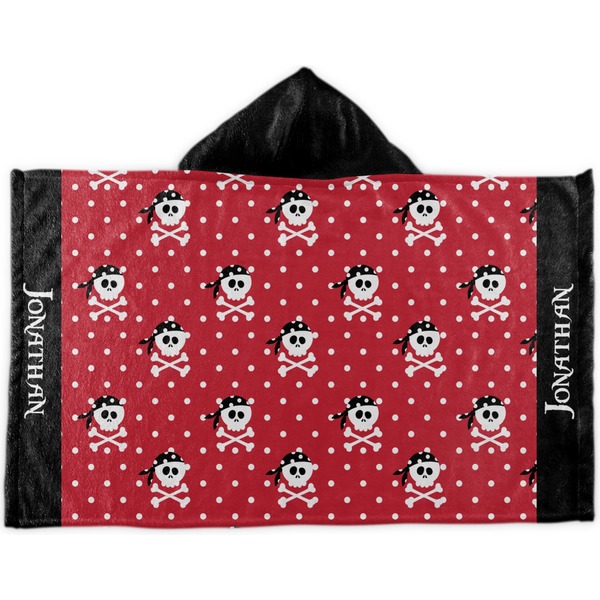 Custom Pirate & Dots Kids Hooded Towel (Personalized)