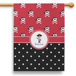 Pirate & Dots 28" House Flag - Double Sided (Personalized)