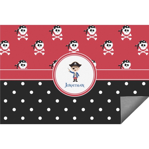 Custom Pirate & Dots Indoor / Outdoor Rug - 6'x8' w/ Name or Text