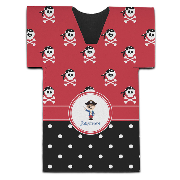 Custom Pirate & Dots Jersey Bottle Cooler (Personalized)