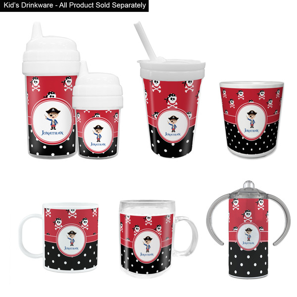 Pirate & Dots Kid's Drinkware - Customized & Personalized