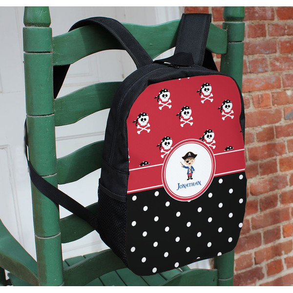 Pirate & Dots Kids Backpack - In Context