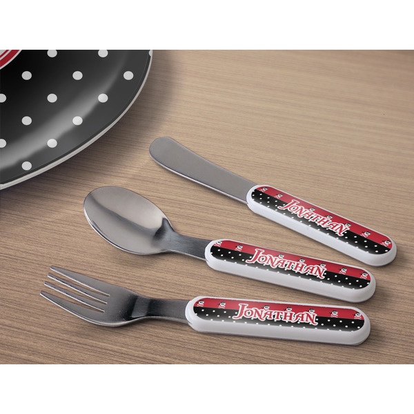 Pirate & Dots Kids Flatware w/ Plate