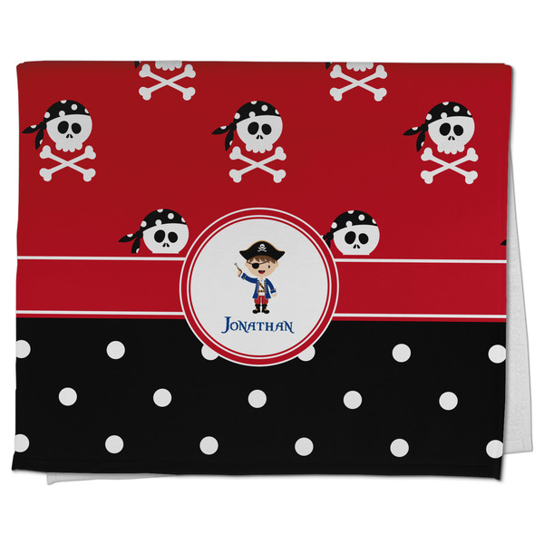Custom Pirate & Dots Kitchen Towel - Poly Cotton w/ Name or Text