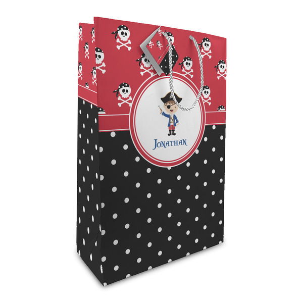 Custom Pirate & Dots Large Gift Bag (Personalized)