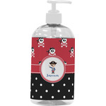 Pirate & Dots Plastic Soap / Lotion Dispenser (16 oz - Large - White) (Personalized)