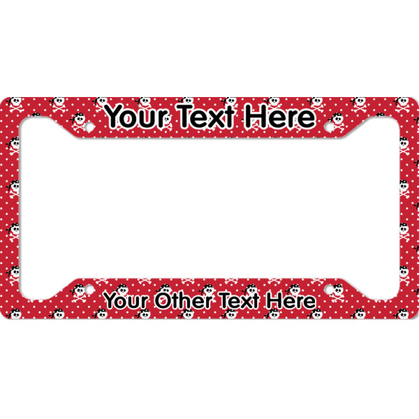 Custom Pirate & Dots License Plate Frame (Personalized)