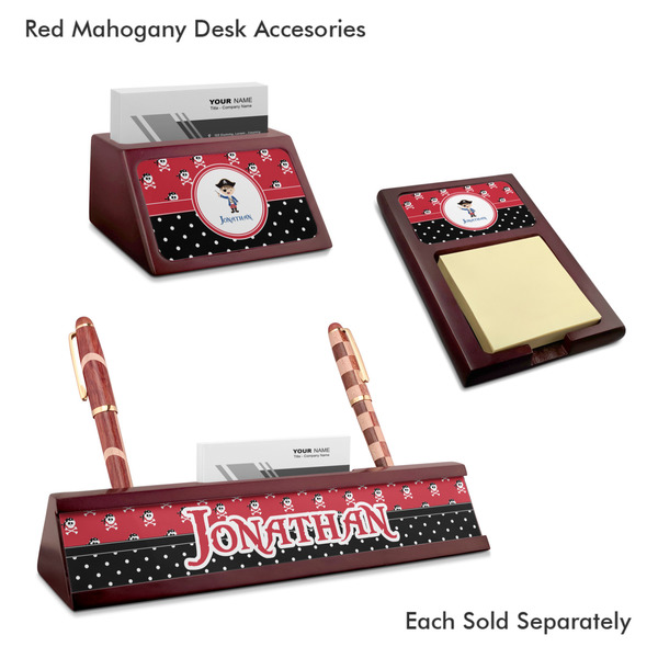 Pirate & Dots Mahogany Desk Accessories