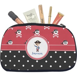Pirate & Dots Makeup / Cosmetic Bag - Medium (Personalized)