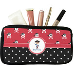 Pirate & Dots Makeup / Cosmetic Bag - Small (Personalized)