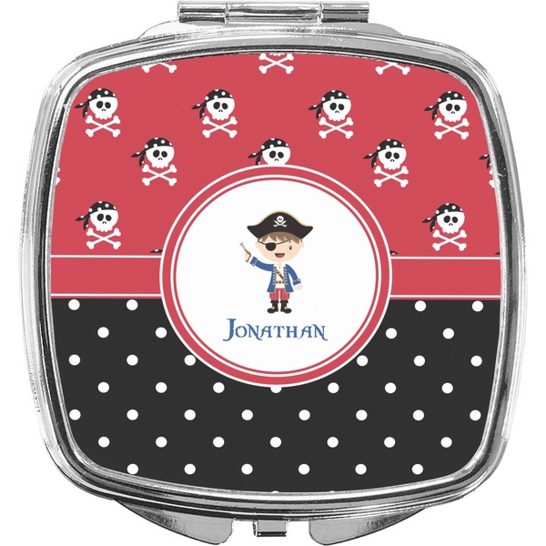 Custom Pirate & Dots Compact Makeup Mirror (Personalized)