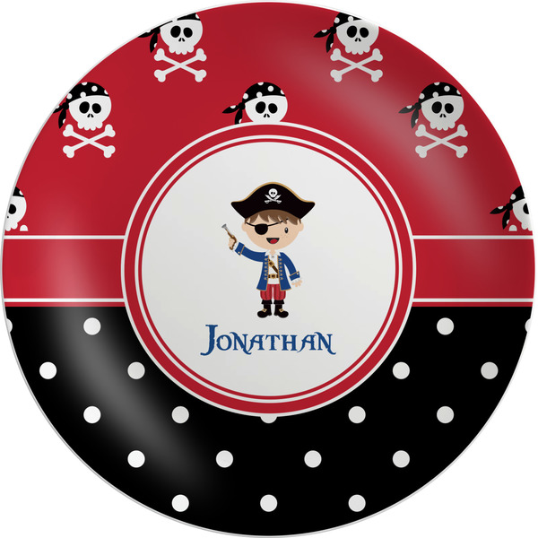 Custom Pirate & Dots Melamine Plate (Personalized)