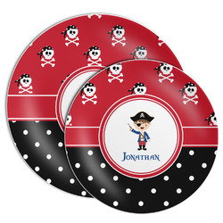 Pirate & Dots Melamine Plate (Personalized)