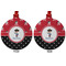 Pirate & Dots Metal Ball Ornament - Front and Back