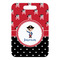 Pirate & Dots Metal Luggage Tag - Front Without Strap