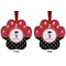 Pirate & Dots Metal Paw Ornament - Front and Back