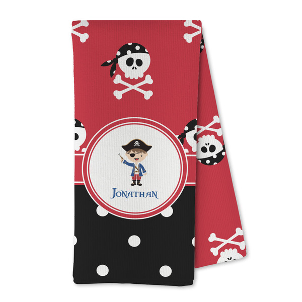 Custom Pirate & Dots Kitchen Towel - Microfiber (Personalized)