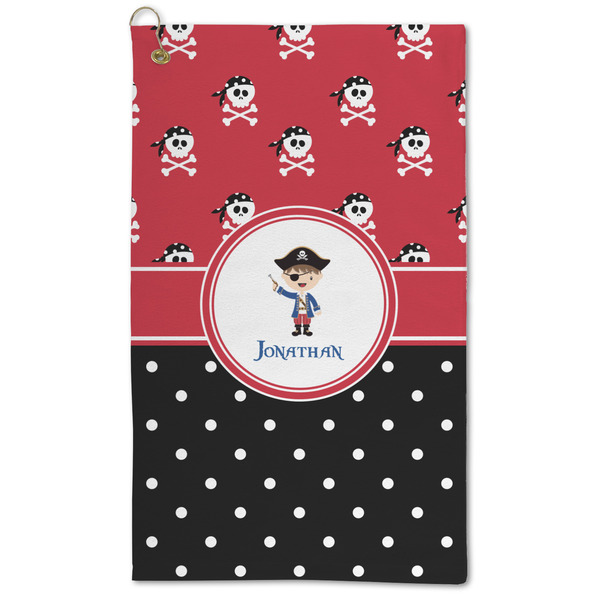 Custom Pirate & Dots Microfiber Golf Towel - Large (Personalized)
