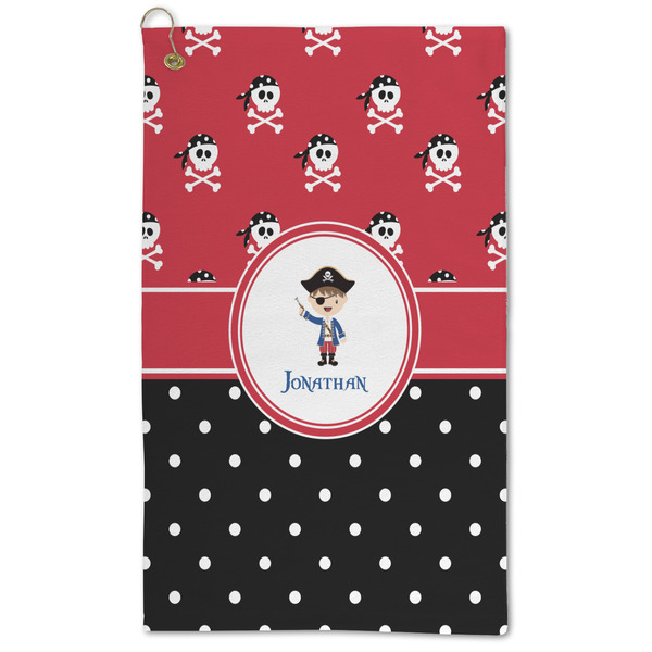 Custom Pirate & Dots Microfiber Golf Towel - Large (Personalized)