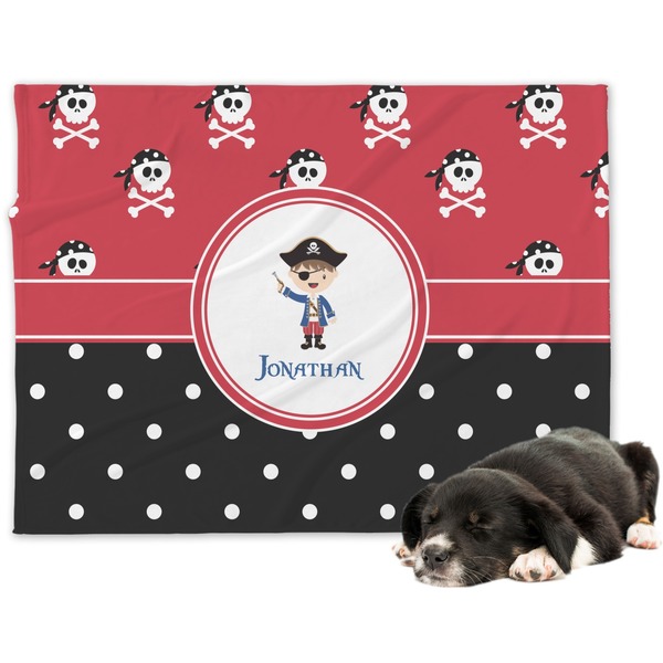 Custom Pirate & Dots Dog Blanket (Personalized)