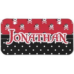 Pirate & Dots Mini/Bicycle License Plate (2 Holes) (Personalized)