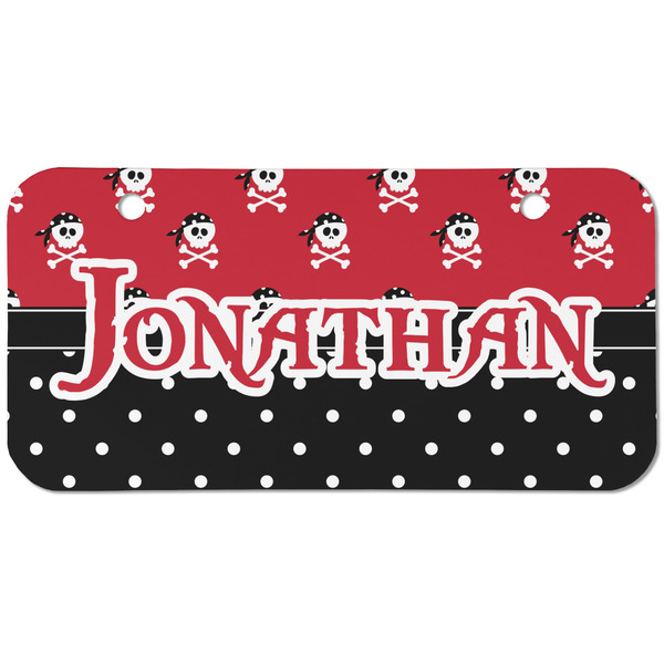 Pirate & Dots Mini Bicycle License Plate - Two Holes