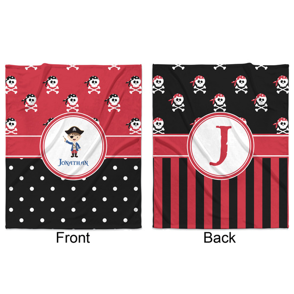 Pirate & Dots Minky Blanket - 50"x60" - Double Sided - Front & Back