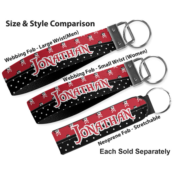 Pirate & Dots Multiple Key Ring comparison sizes