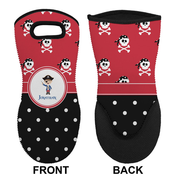 Pirate & Dots Neoprene Oven Mitt (Front & Back)