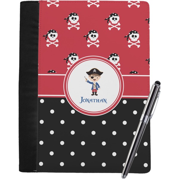 Custom Pirate & Dots Notebook Padfolio - Large w/ Name or Text