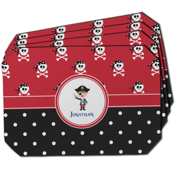 Custom Pirate & Dots Dining Table Mat - Octagon w/ Name or Text
