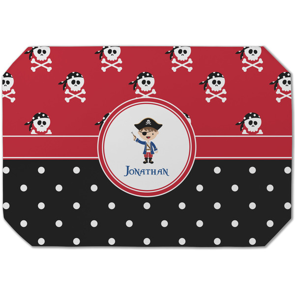 Custom Pirate & Dots Dining Table Mat - Octagon (Single-Sided) w/ Name or Text