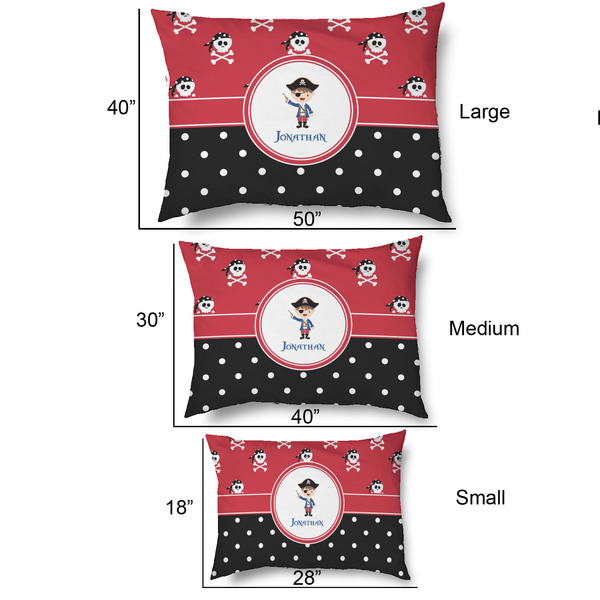 Pirate & Dots Outdoor Dog Beds - SIZE CHART