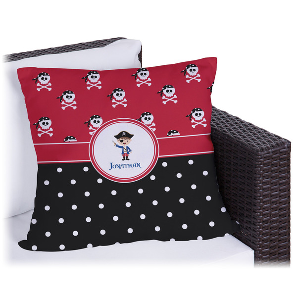 Custom Pirate & Dots Outdoor Pillow - 20" (Personalized)