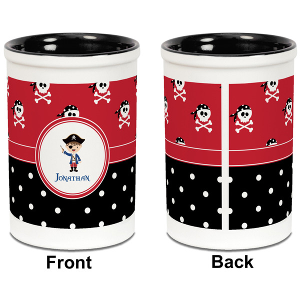 Pirate & Dots Pencil Holder - Black - approval