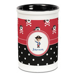 Pirate & Dots Ceramic Pencil Holders - Black