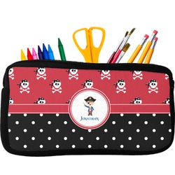 Pirate & Dots Neoprene Pencil Case - Small w/ Name or Text