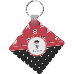 Pirate & Dots Diamond Plastic Keychain w/ Name or Text