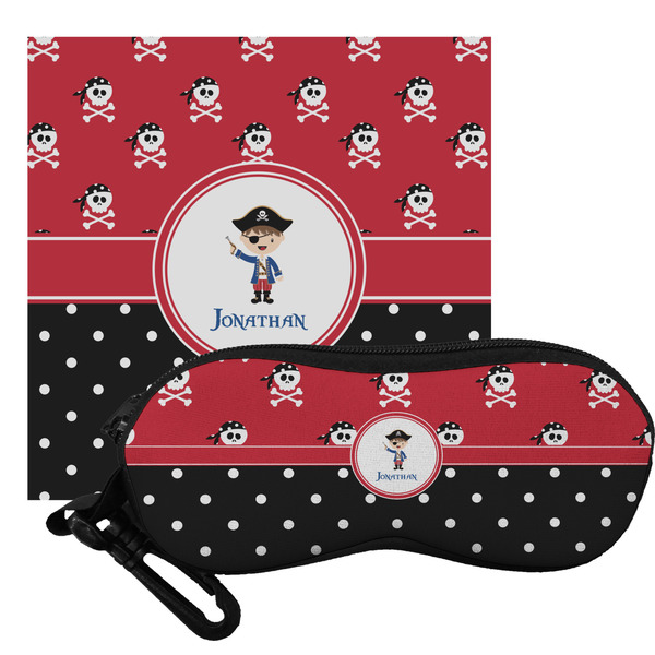 Custom Pirate & Dots Eyeglass Case & Cloth (Personalized)